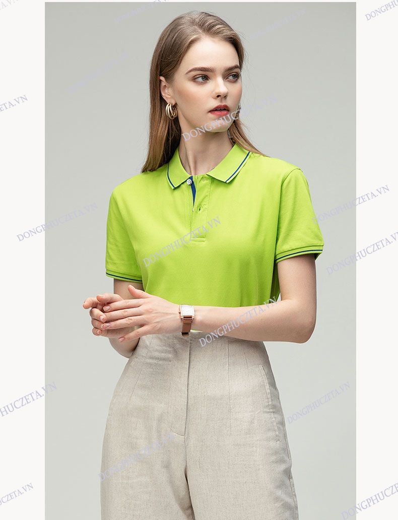 đồng phục áo phông nhân công ty màu xanh cốm
