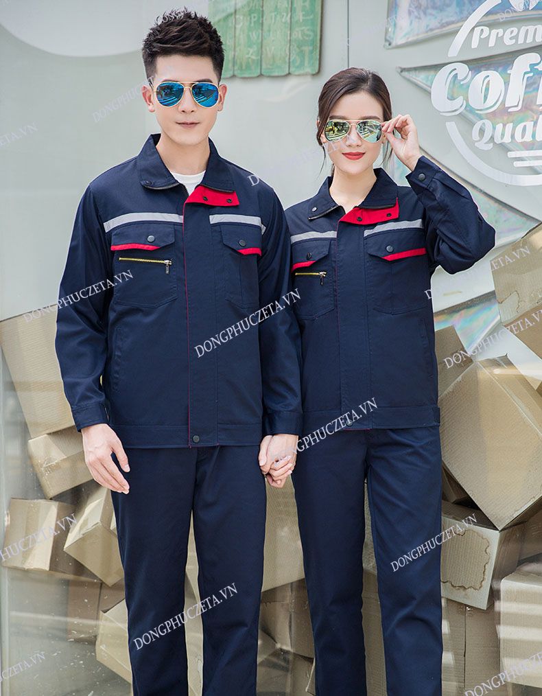 đồng phục công nhân kỹ sư màu xanh