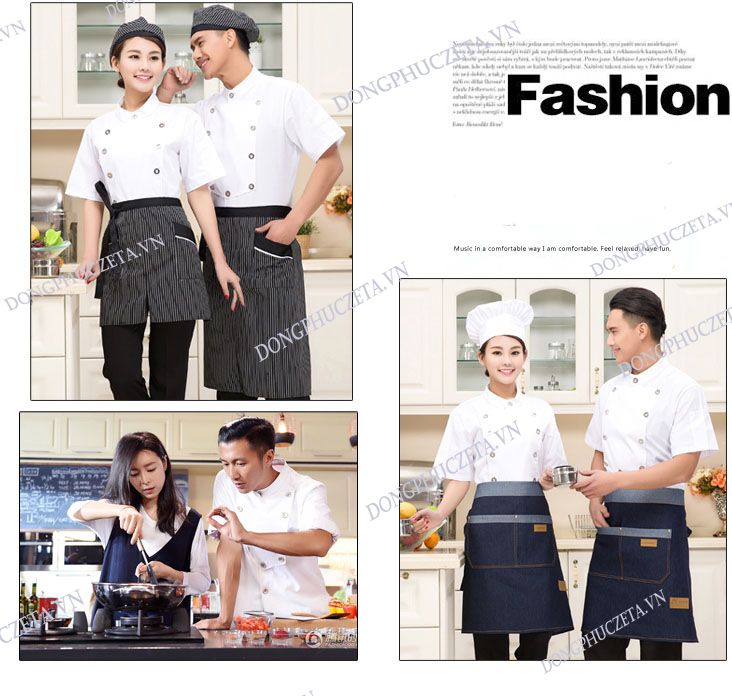 tạp dề kẻ tăm nhỏ đen trắng