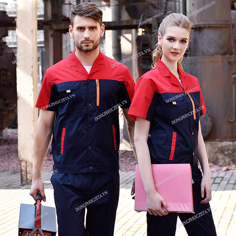 Đồng phục công nhân cơ khí cộc tay