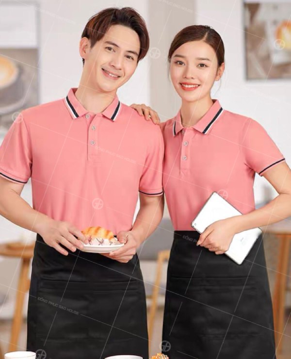 Đồng phục quán ăn màu hồng
