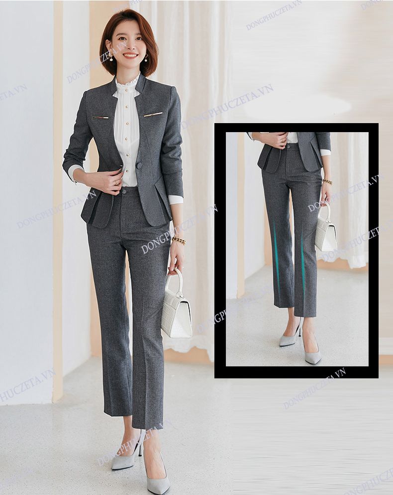 đồng phục vest nữ công ty không cổ