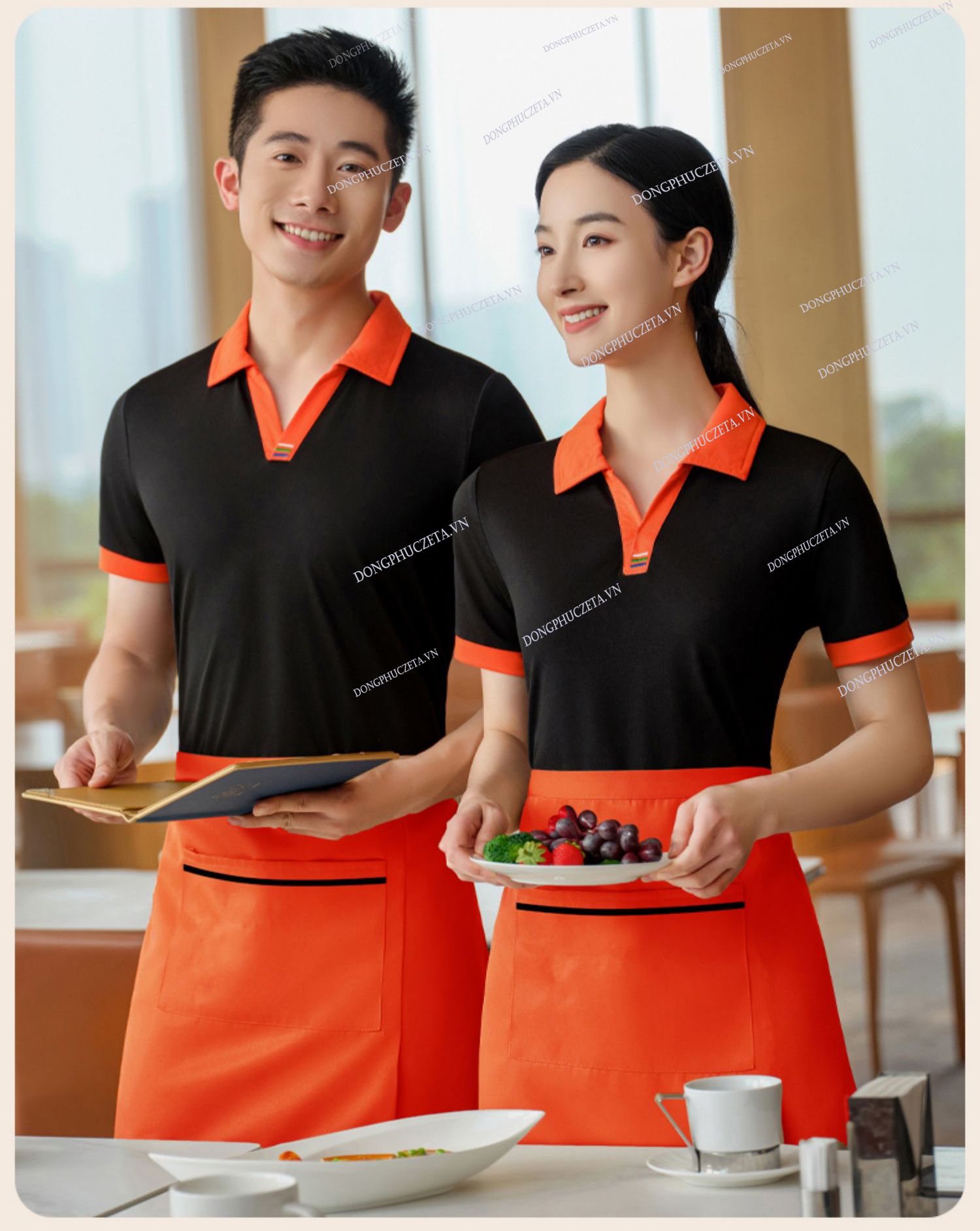 mẫu áo đồng phục quán ăn theo mùa (hè, đông)