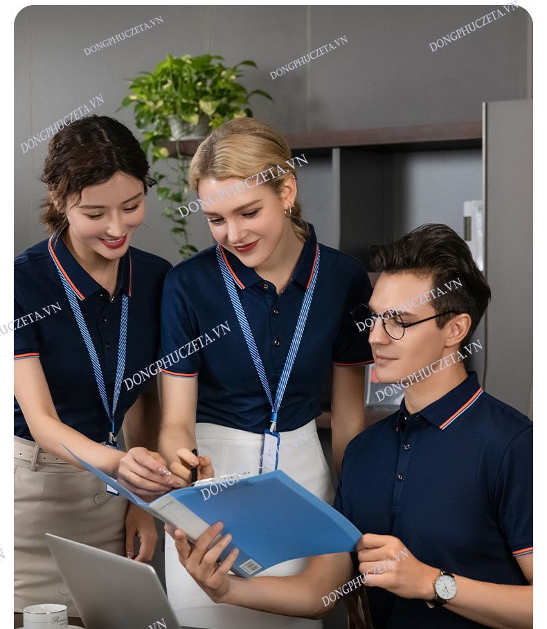 Áo polo Công Ty màu navy