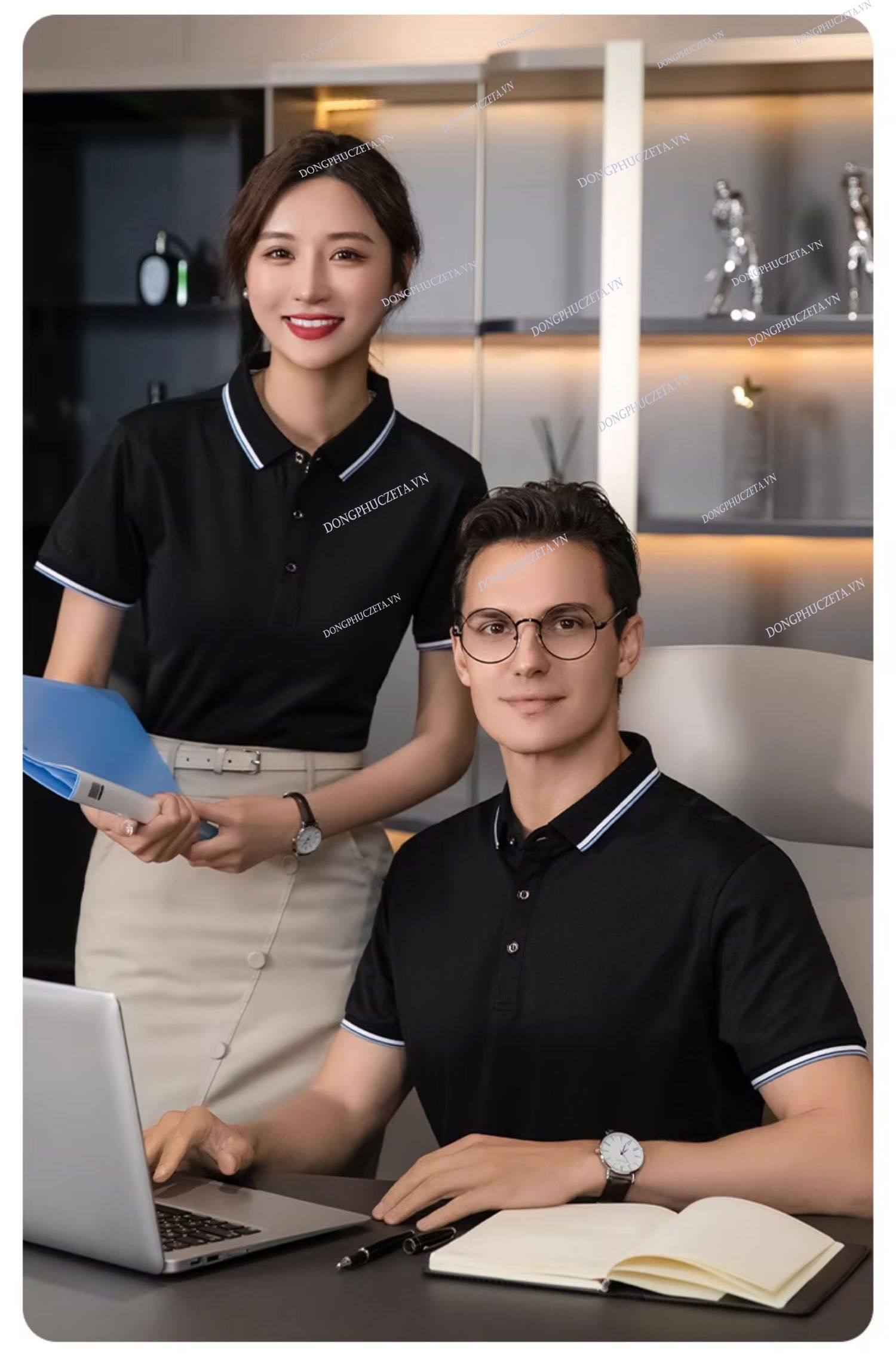 Áo Đồng Phục Công Ty Đen Trơn PiqueCool