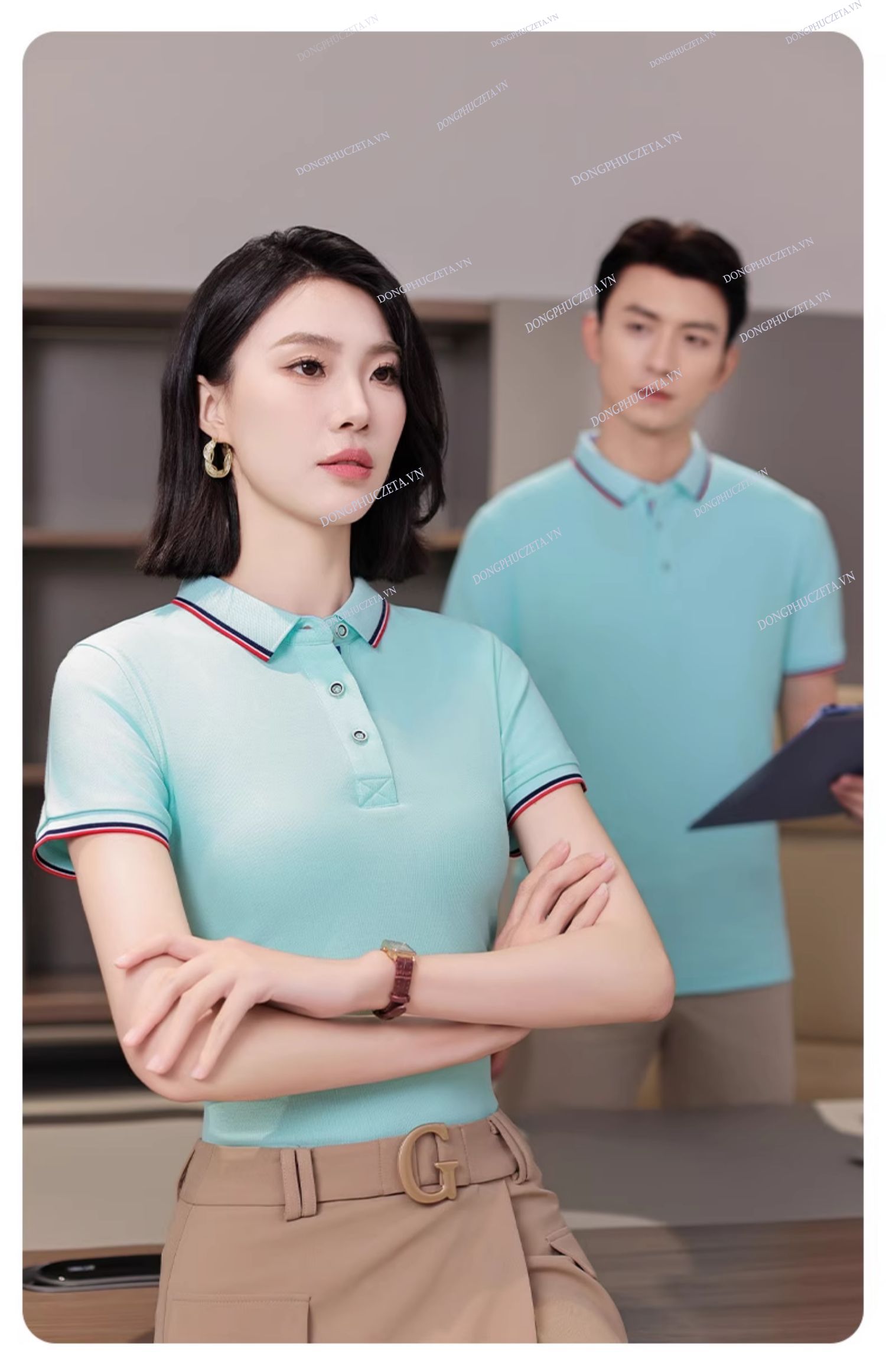 Áo phông Đồng Phục Công Ty màu xanh ngọc