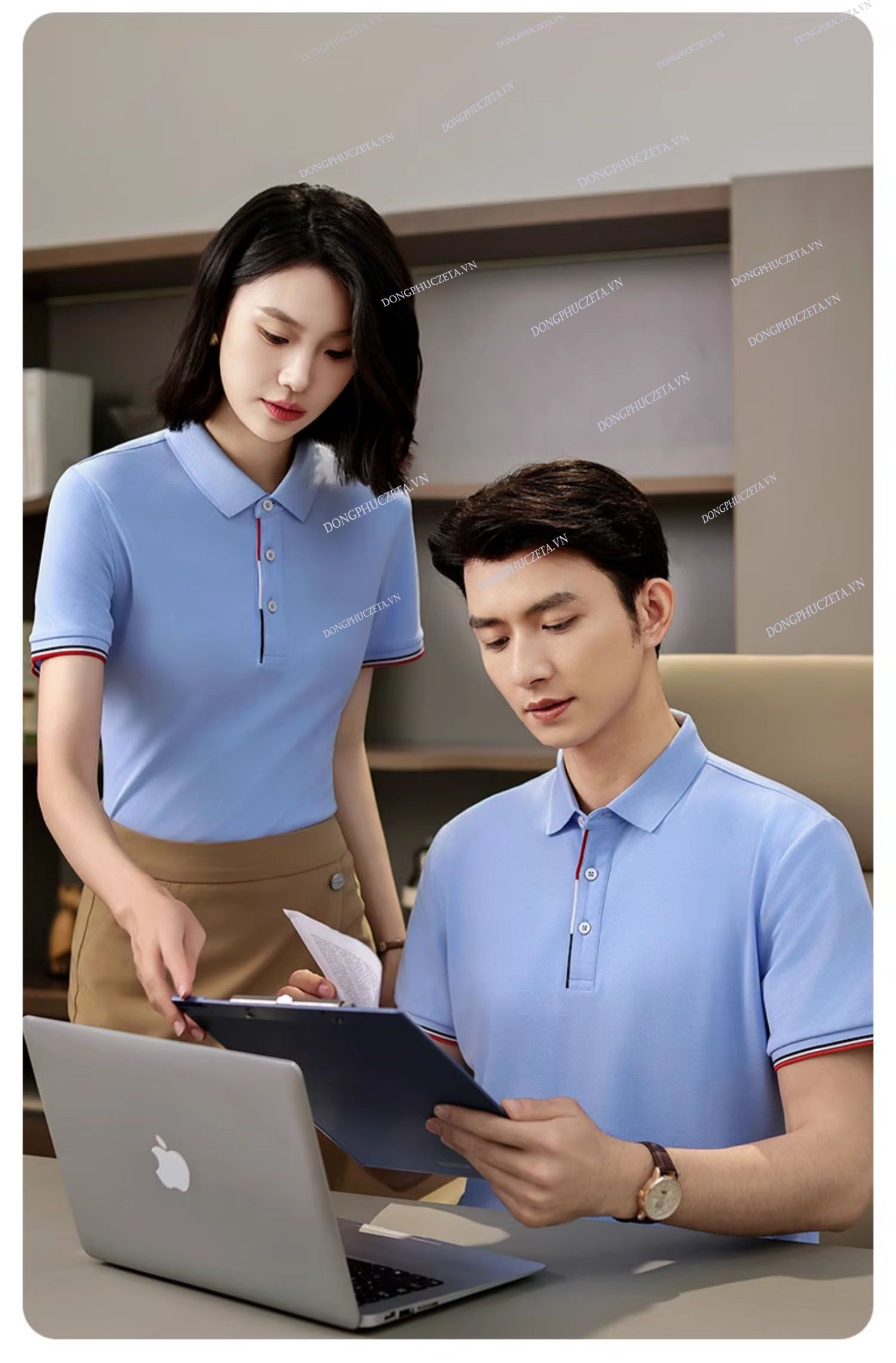 Áo phông Đồng Phục Công ty màu thiên thanh