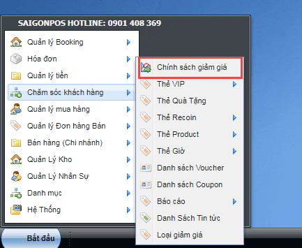 SAI GON POS: Hướng dẫn cài đặt chính sách khuyến mãi
