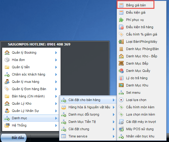 SAI GON POS: Hướng dẫn cài đặt menu: thêm món/ sửa/ xoá món, giá bán