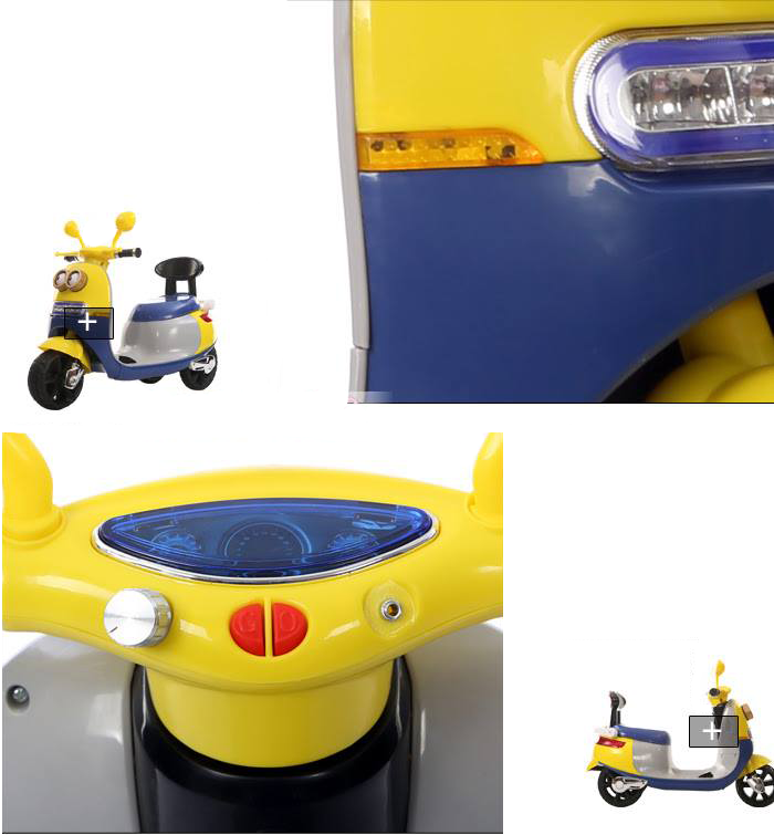 Xe môtô điện trẻ em Vespa Minions 1 - Babyhome Mỹ Ngọc