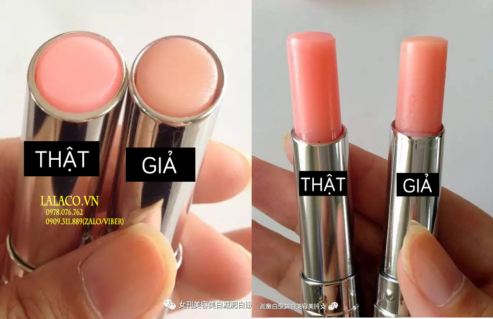 So sánh và phân biệt son dưỡng Dior Lip Glow thật và giả