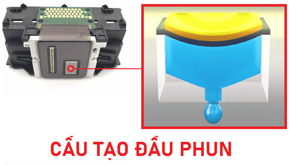 cấu tạo đầu phun máy in