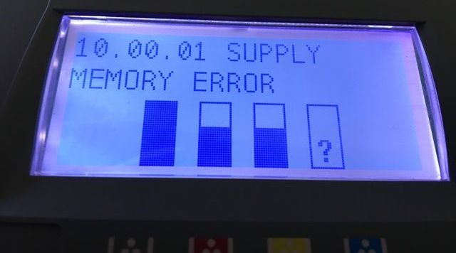 Máy in báo lỗi 10.1000 Supply Memory Error