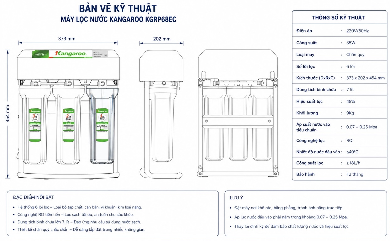 Máy lọc nước Kangaroo KGRP68EC