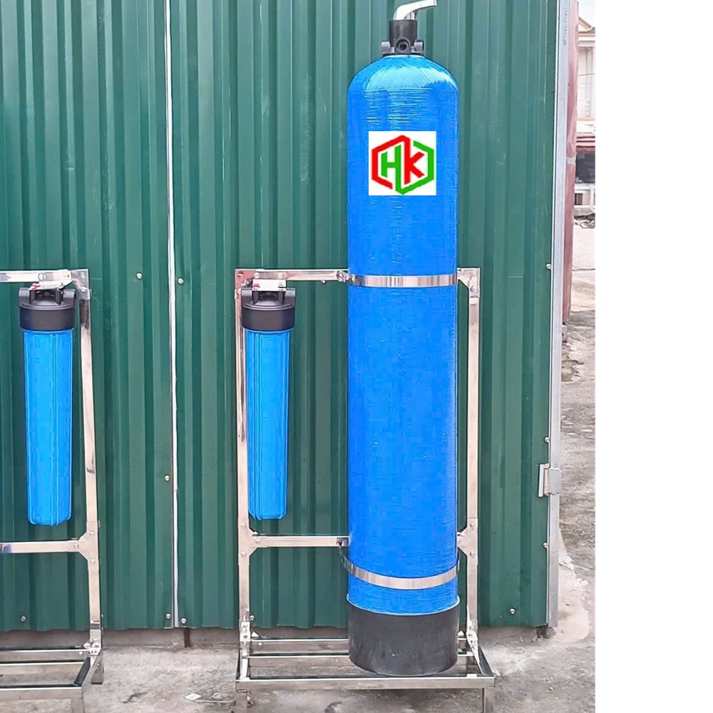 Bộ lọc thô nước sinh hoạt tổng đầu nguồn công suất 1,5m3 khung inox 304