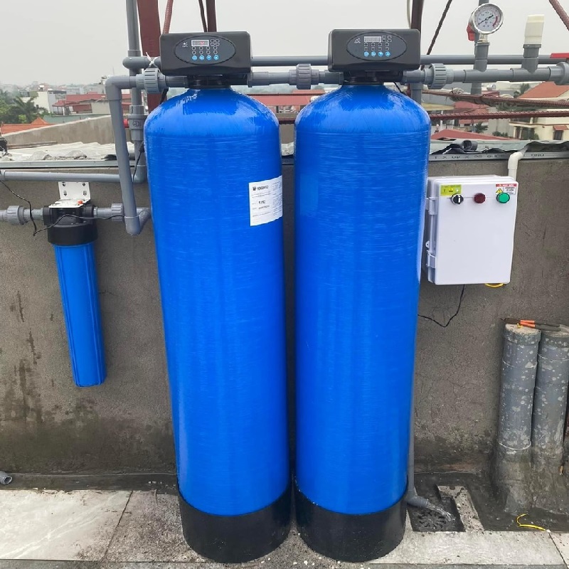 Bộ lọc tổng nước sinh hoạt đầu nguồn tự động sục rửa vật liệu