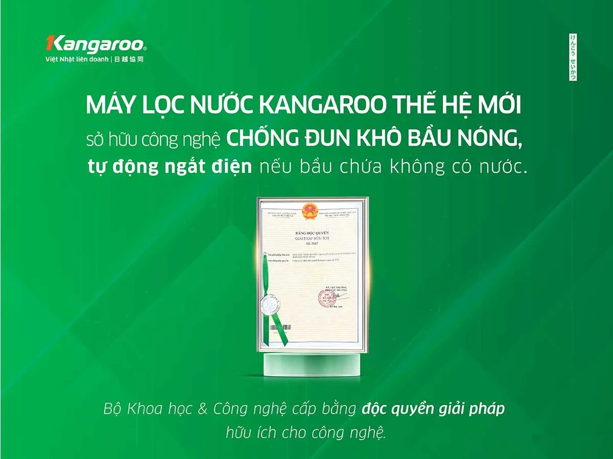 Công nghệ đun khô Máy lọc nước Kangaroo
