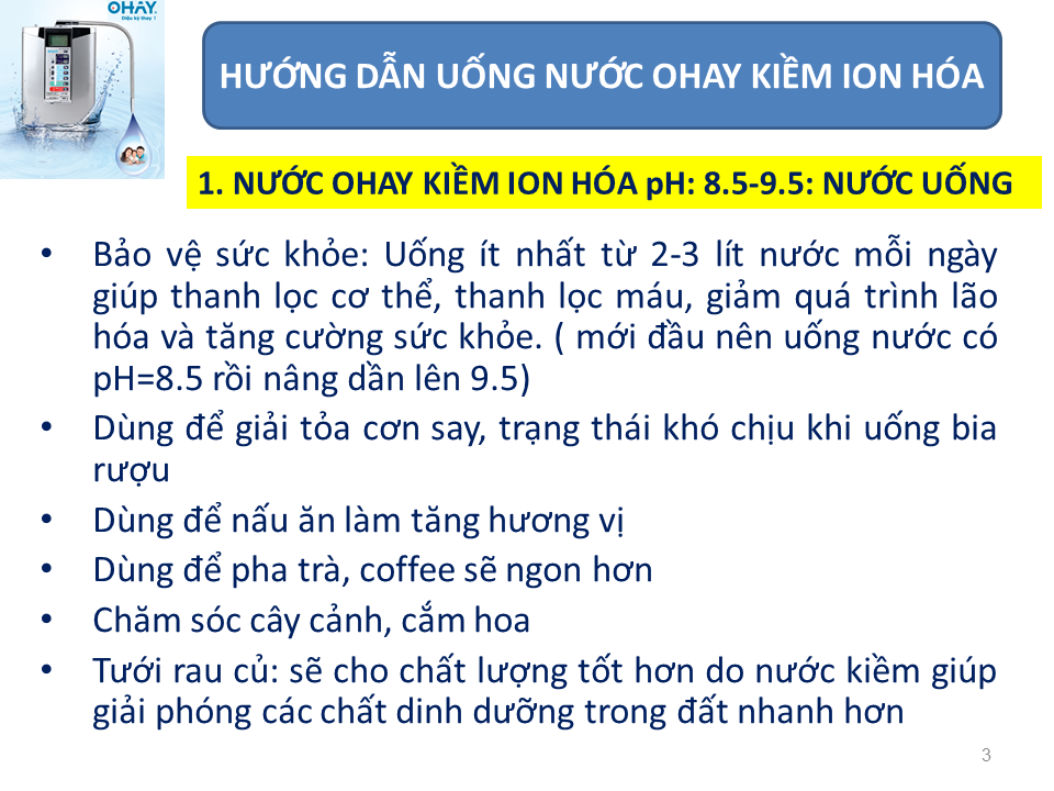 hướng dẫn dùng nguồn nước điện giải ion