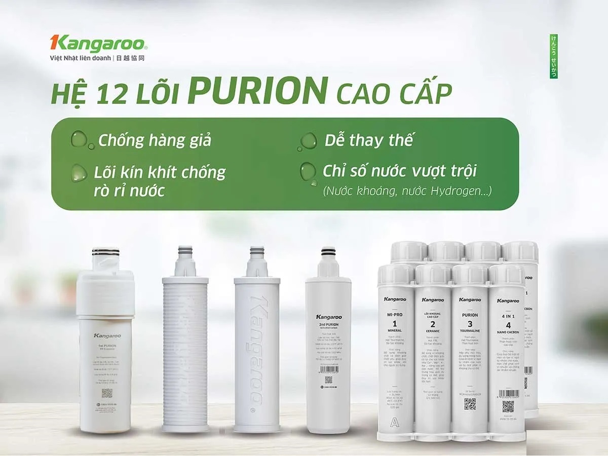 Kangaroo Hydrogen nóng lạnh KG12S3H3 12 lõi