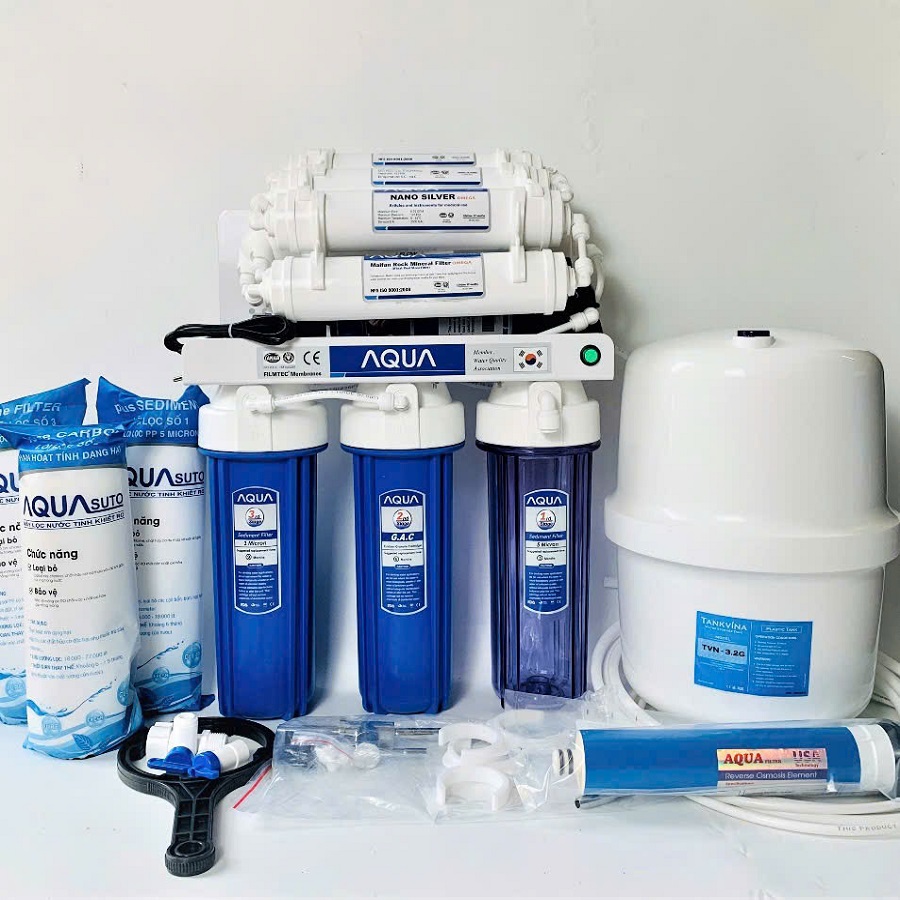 Máy Lọc Nước Aqua 8  Lõi Không Tủ Đặt Âm Tủ Bếp