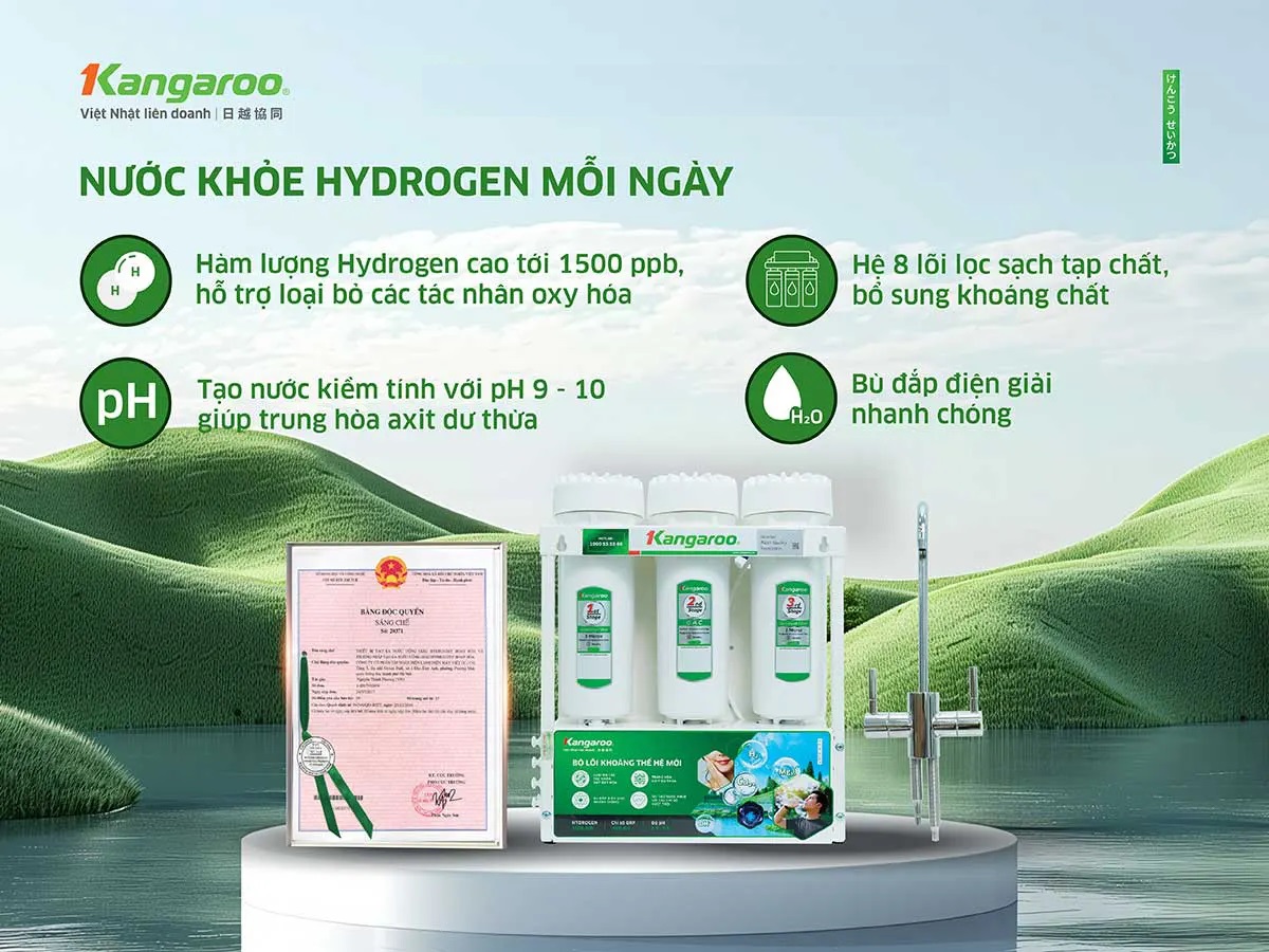 Máy lọc nước Kangaroo Hydrogen KGRP08K 8 lõi