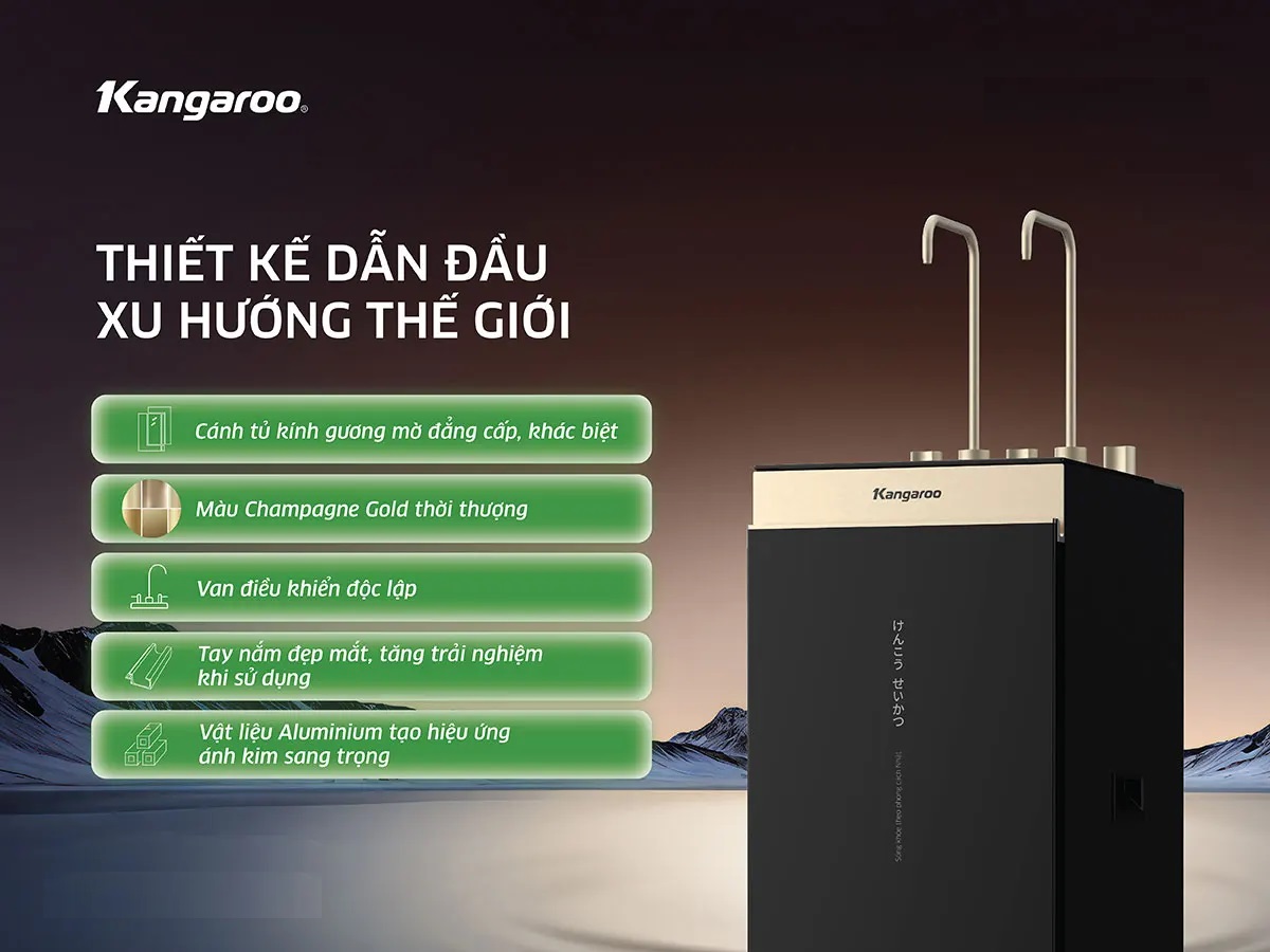 Máy lọc nước Kangaroo Hydrogen ion kiềm nóng lạnh KGHC12A3 mới