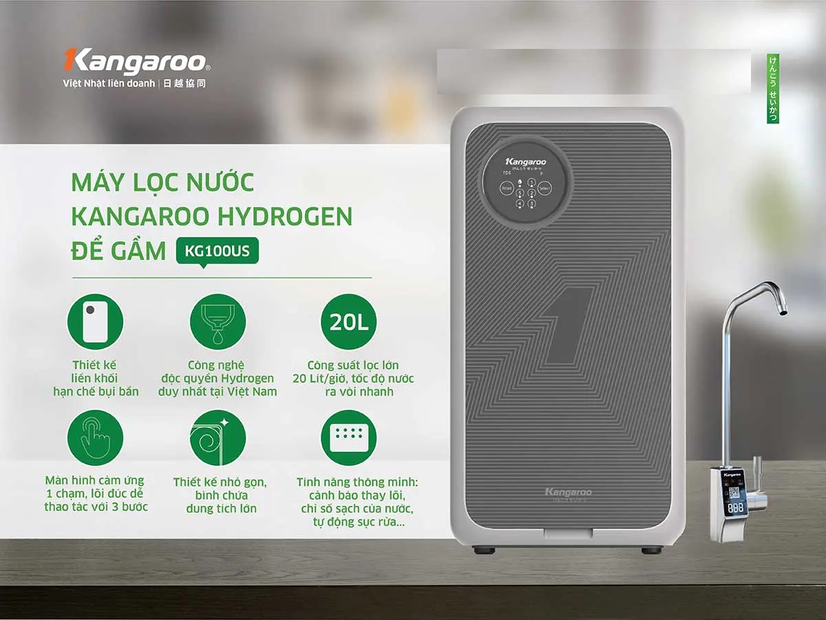 Máy lọc nước Kangaroo Hydrogen KG100US - Thông Minh