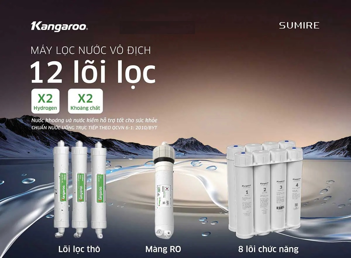 Máy lọc nước Kangaroo Hydrogen KGHC12A3 12 lõi