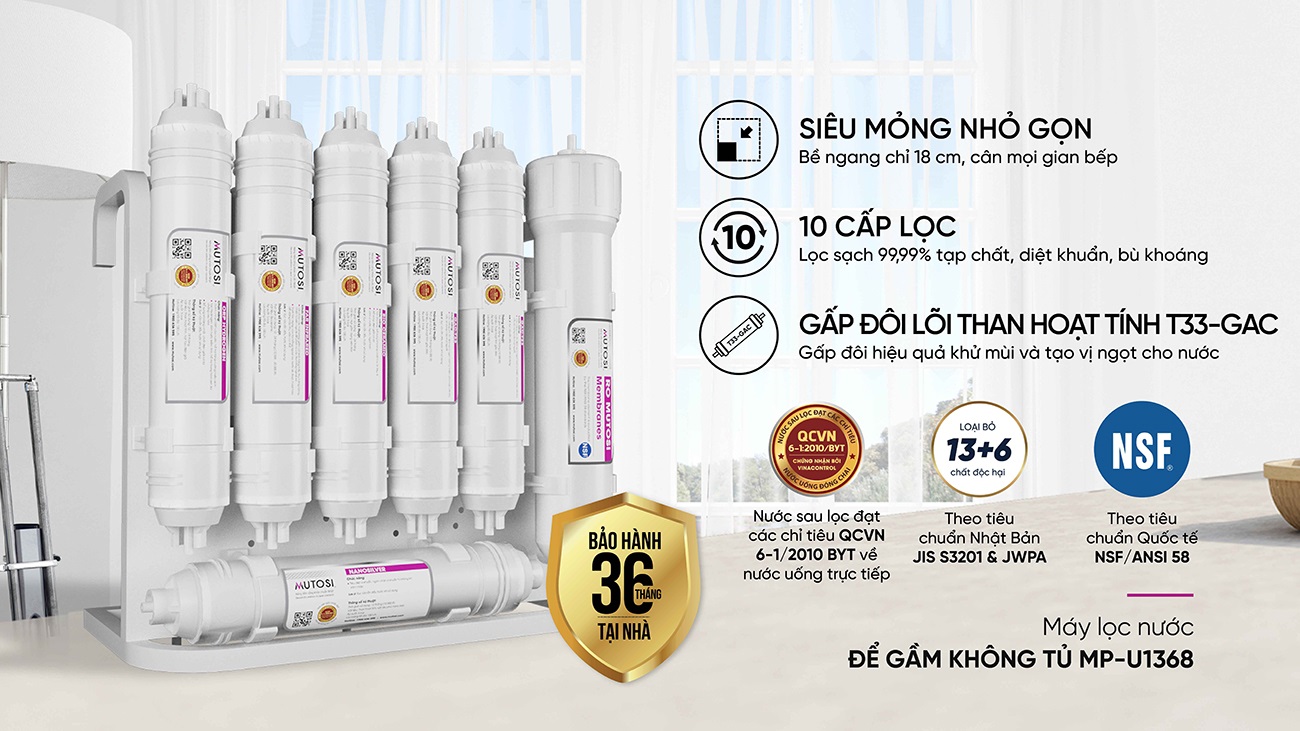 Máy lọc nước Karofi Mutosi MP-U1368 - 10 Lõi cao cấp