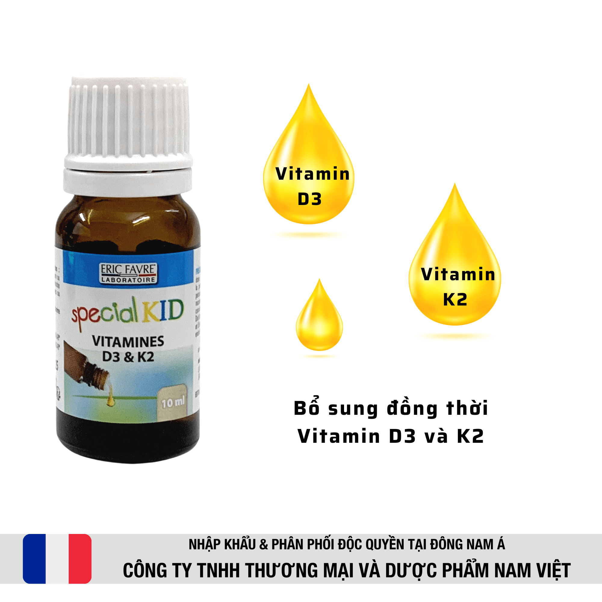 Special Kid Vitamine D3 et K2 Bổ sung vitamin D3, vitamin K2, hỗ trợ