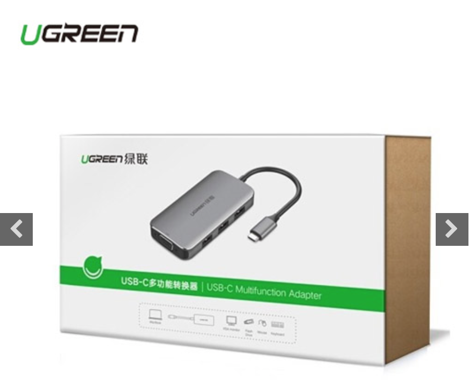 CÁP USB-C TO VGA + USB 3.0 (50210) UGREEN
