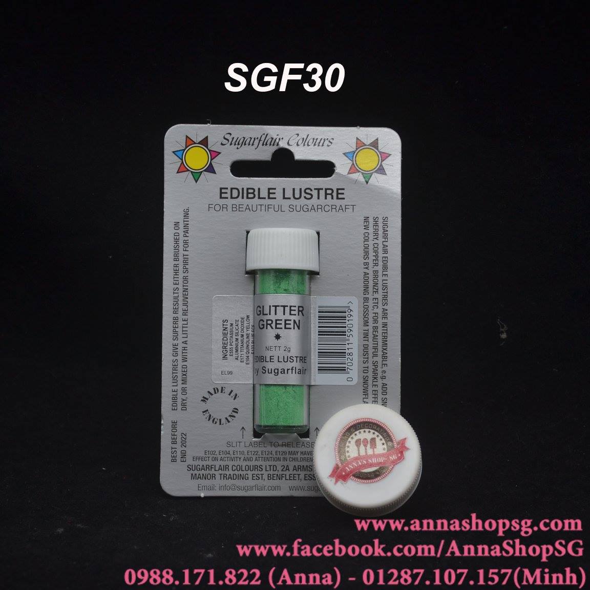 MÀU TÔ HOA CÓ NHŨ GLITTER GREEN SGF30