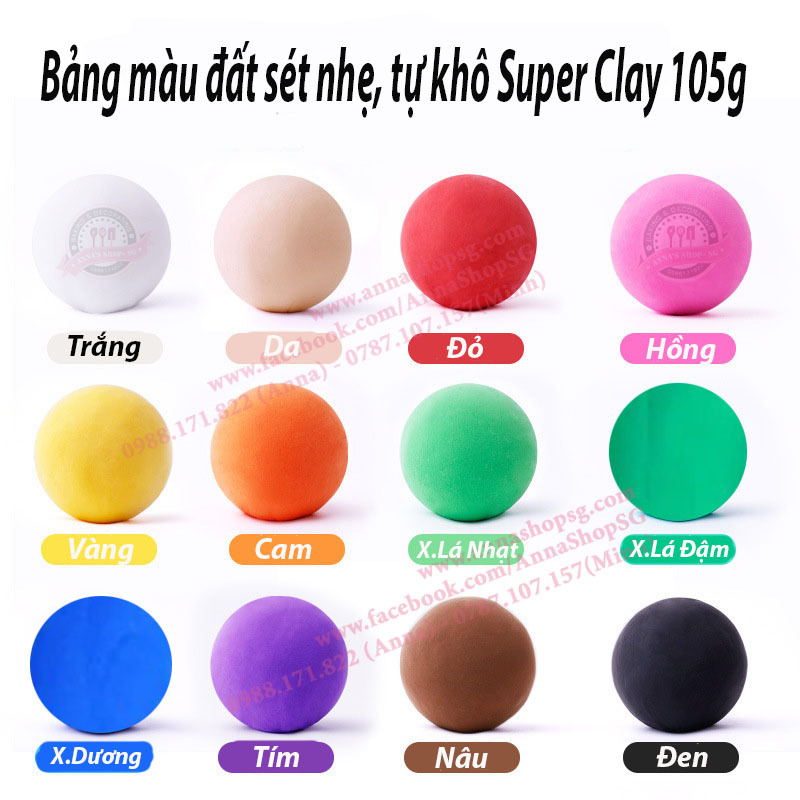ĐẤT SÉT NHẸ, TỰ KHÔ SUPER CLAY 105g