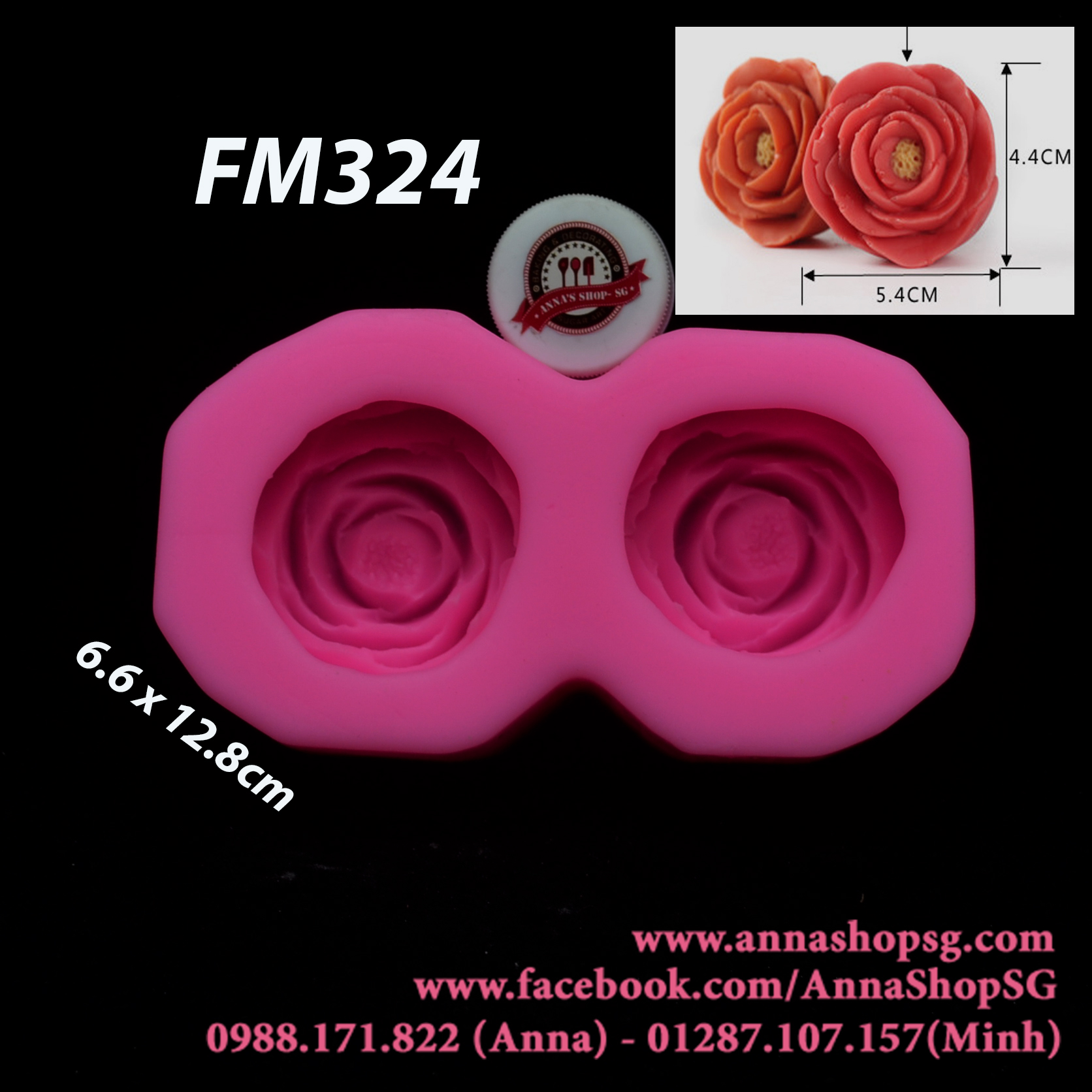 KHUÔN HOA HỒNG ĐÔI FM324