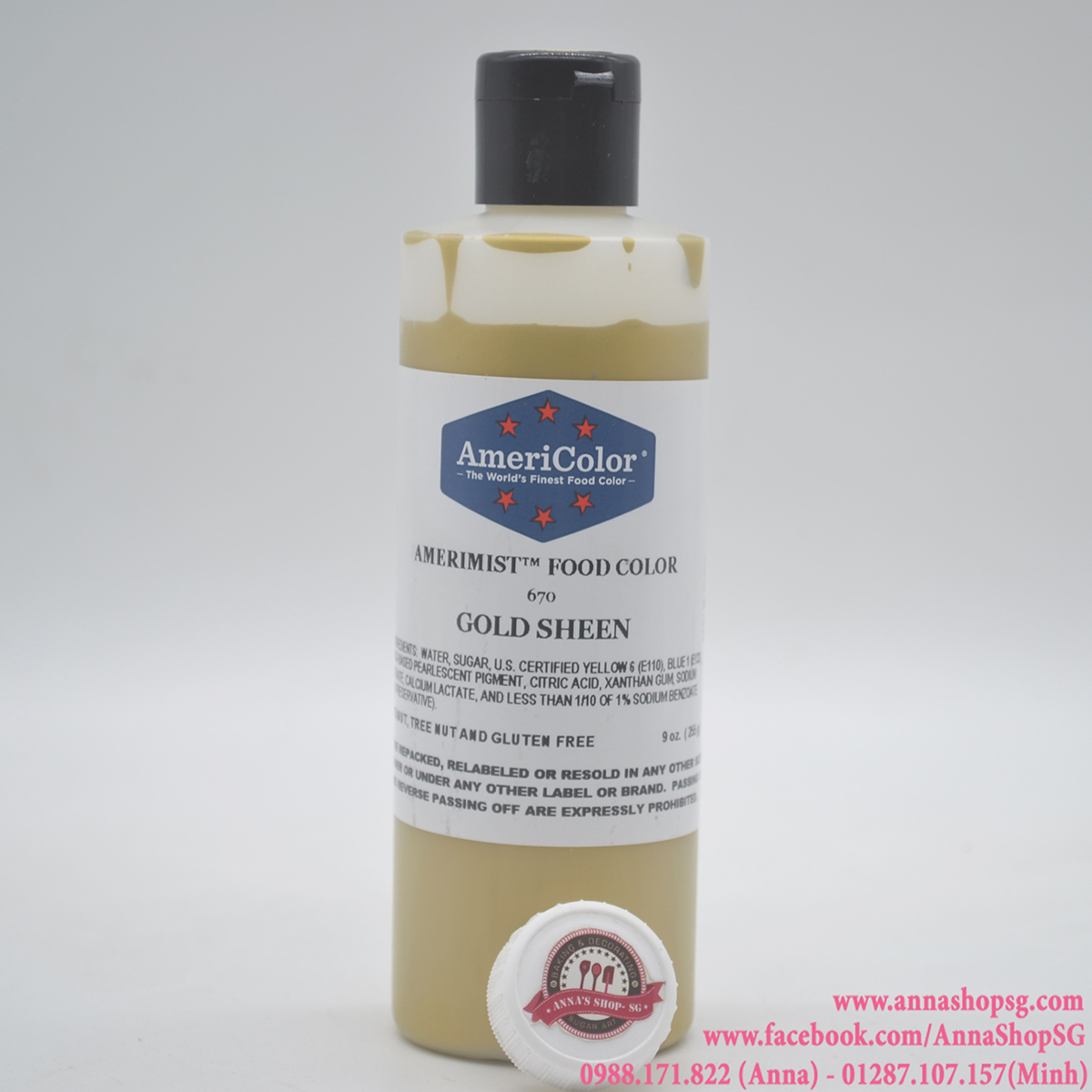 MÀU AIRBRUSH GOLD SHEEN NHŨ VÀNG 9oz của AMERICOLOR