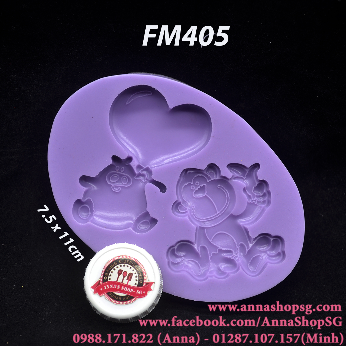 KHUÔN HEO CẦM BÓNG TIM FM405