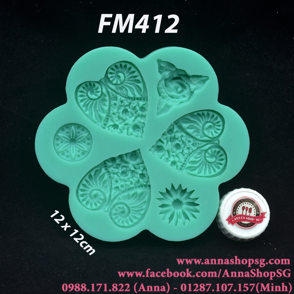 KHUÔN 3 MẶT DÂY CHUYỀN TIM FM412