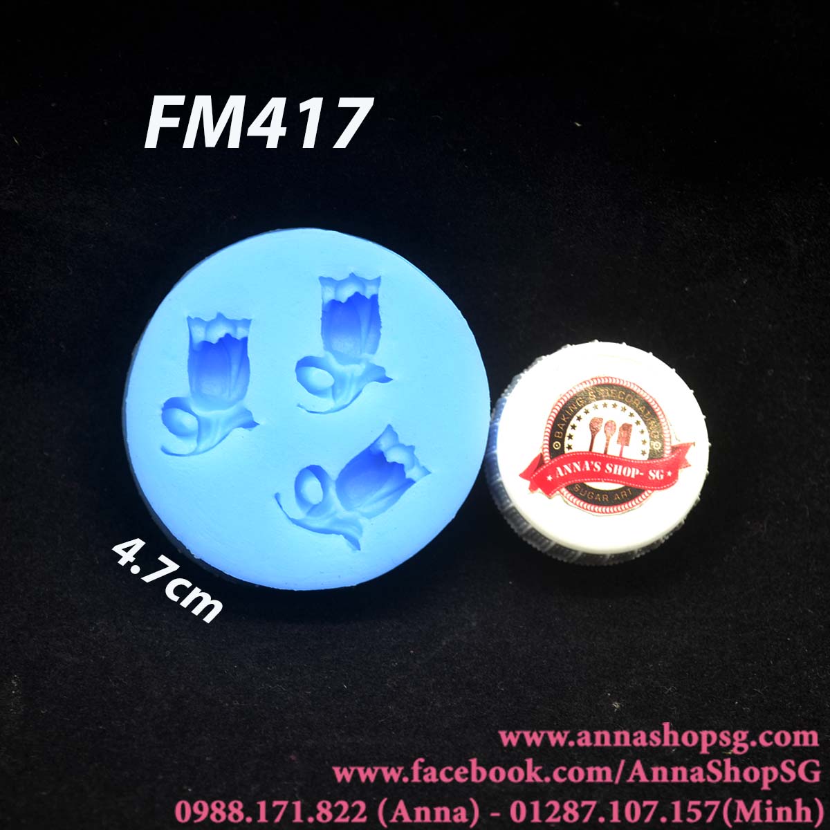 KHUÔN 3 HOA TULIP FM417