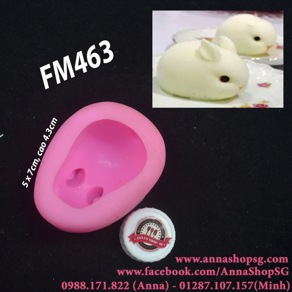 KHUÔN THỎ 3D FM463