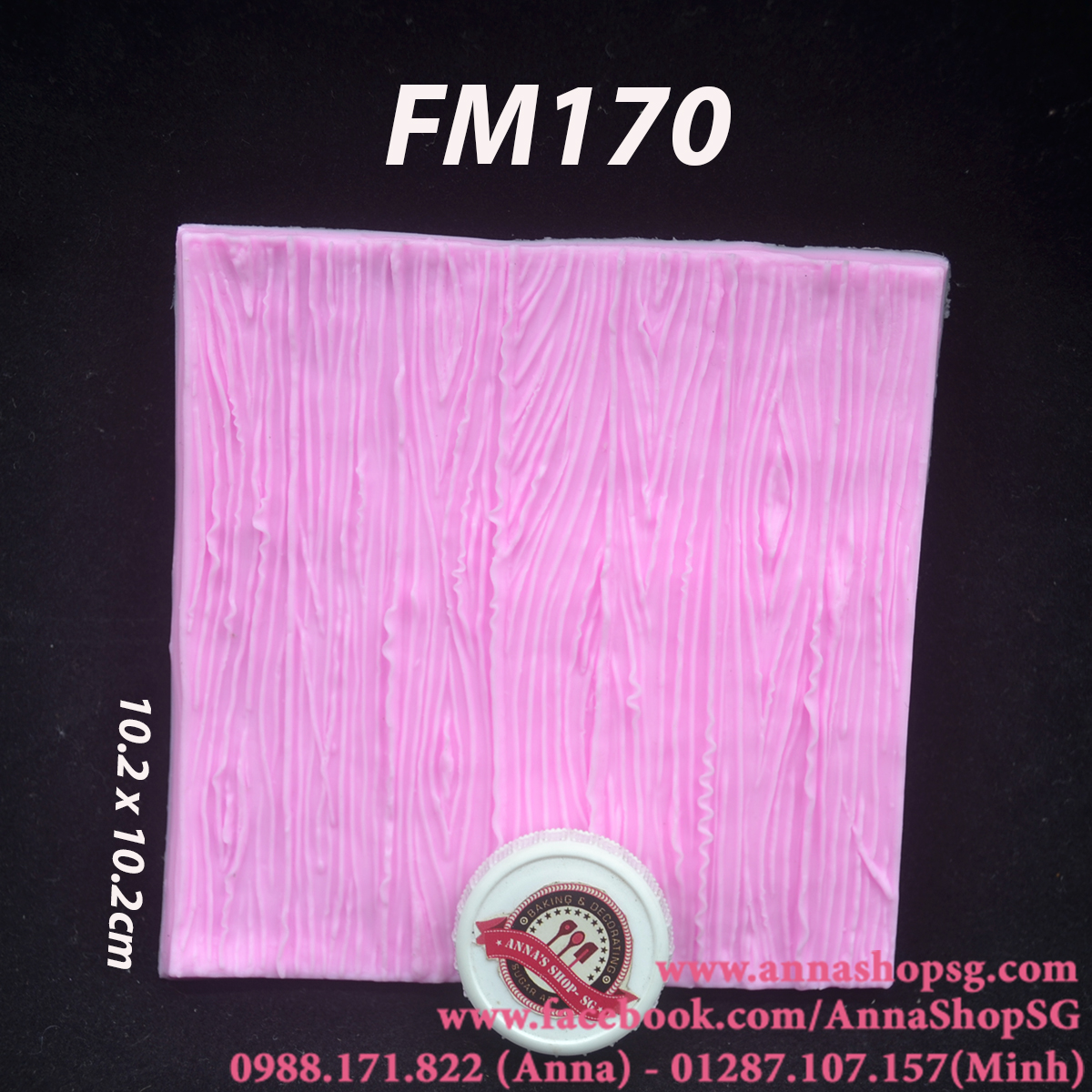 KHUÔN FONDANT VÂN GỖ VUÔNG FM170