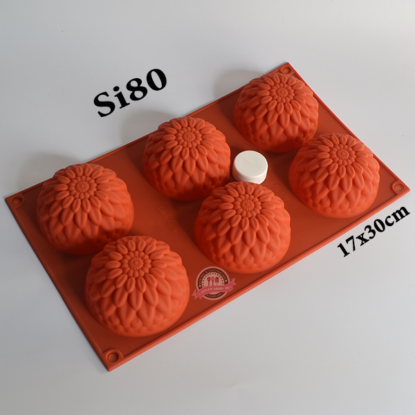 KHUÔN SILICON  6 HOA CÚC LỚN Si80