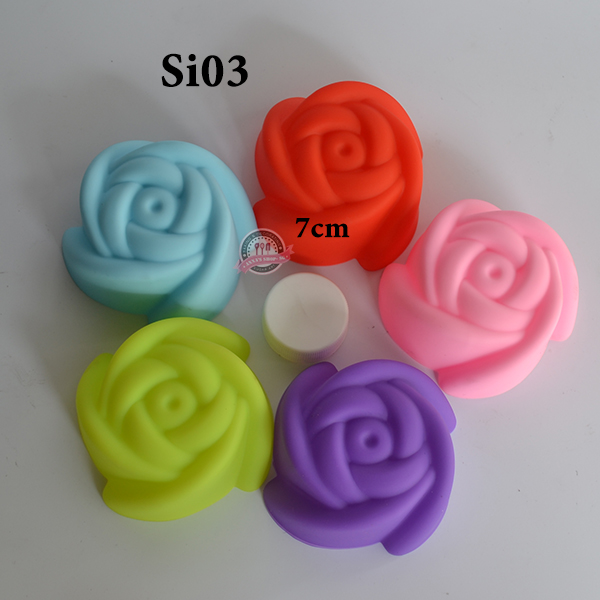10 CUP SILICON HOA HỒNG 7CM Si03