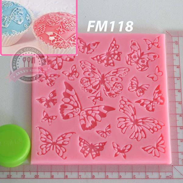 KHUÔN FONDANT TẠO HOA VĂN BƯỚM FM118