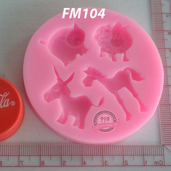 KHUÔN FONDANT LỪA,NGỰA FM104