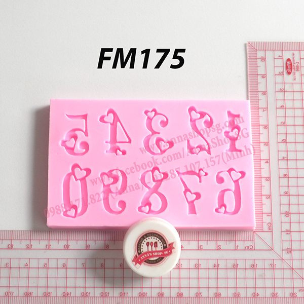 KHUÔN FONDANT SỐ VIỀN TIM FM175