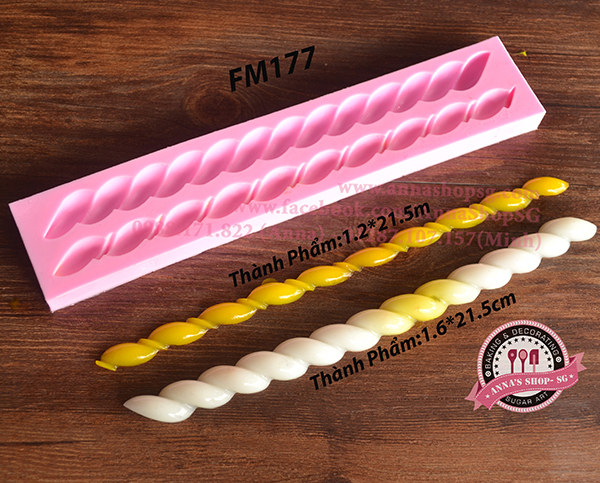 KHUÔN FONDANT VIỀN XOẮN FM177