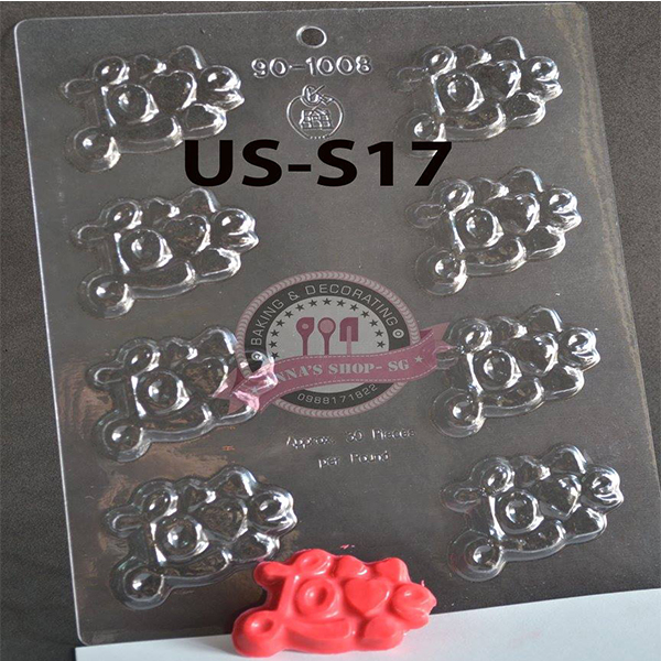 KHUÔN SOCOLA CHỮ LOVE US-S17