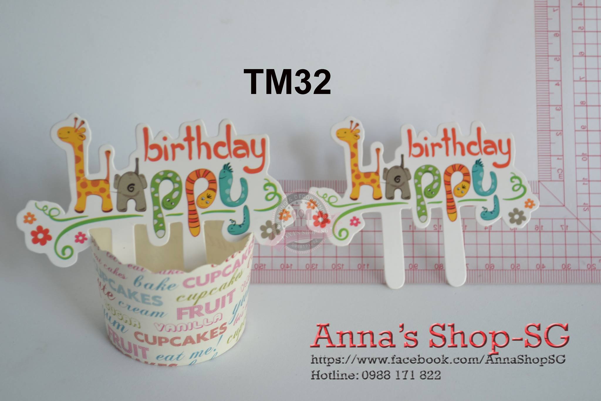 GIẤY CẮM BÁNH HAPPY BIRTHDAY HUƠU TM32