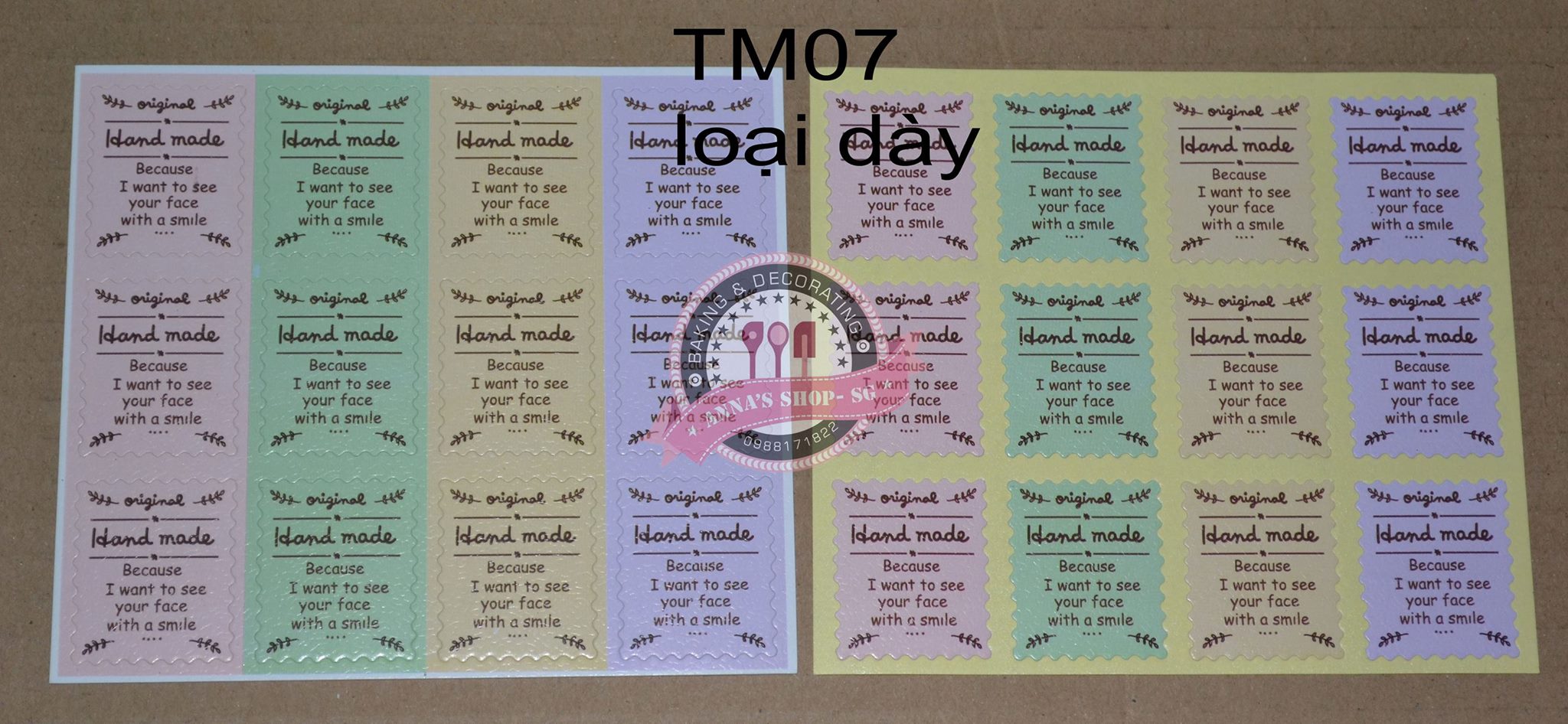STICKER HANDMADE 4 MÀU TM07