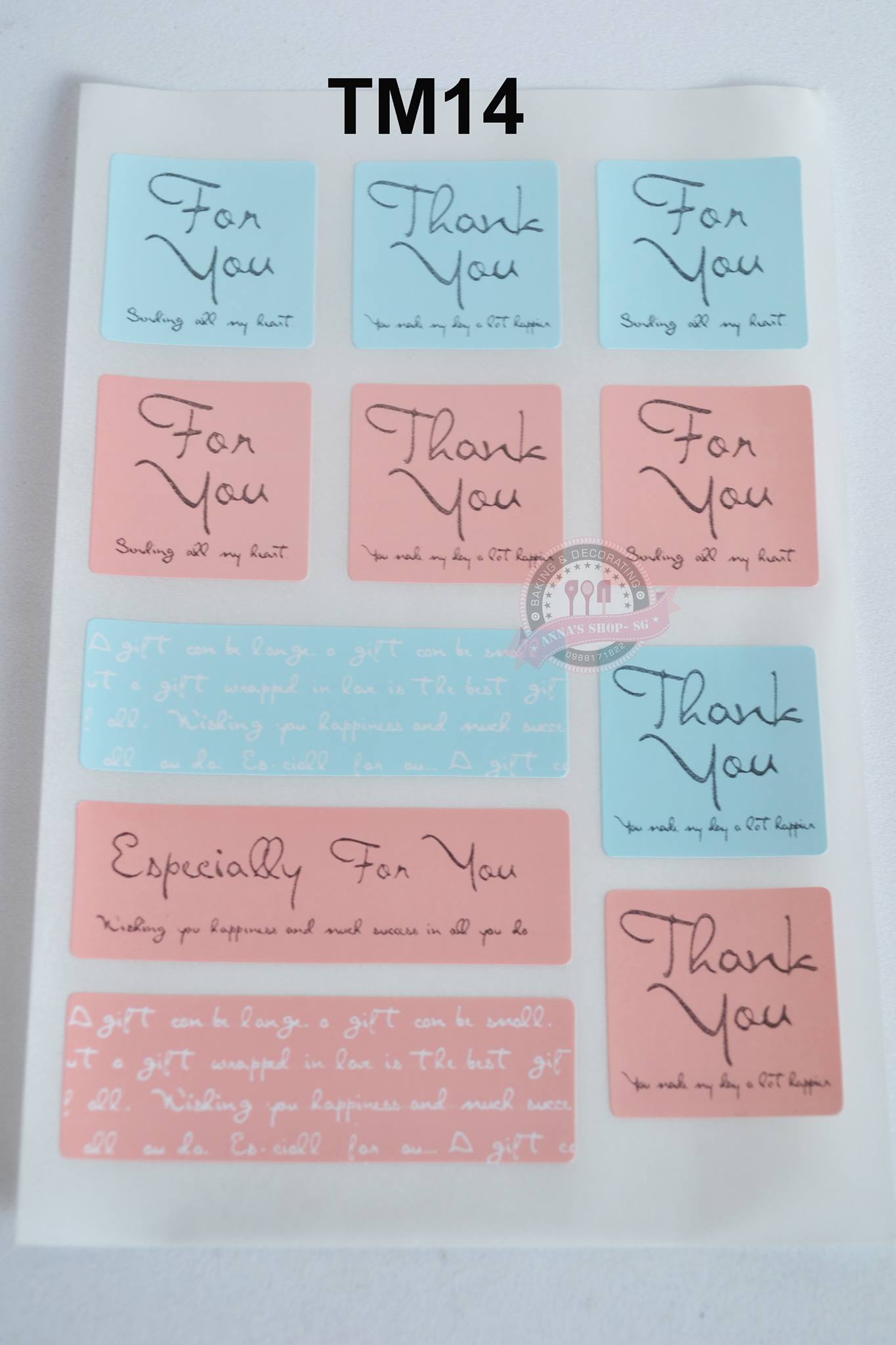 STICKER Thank You và For You TM14